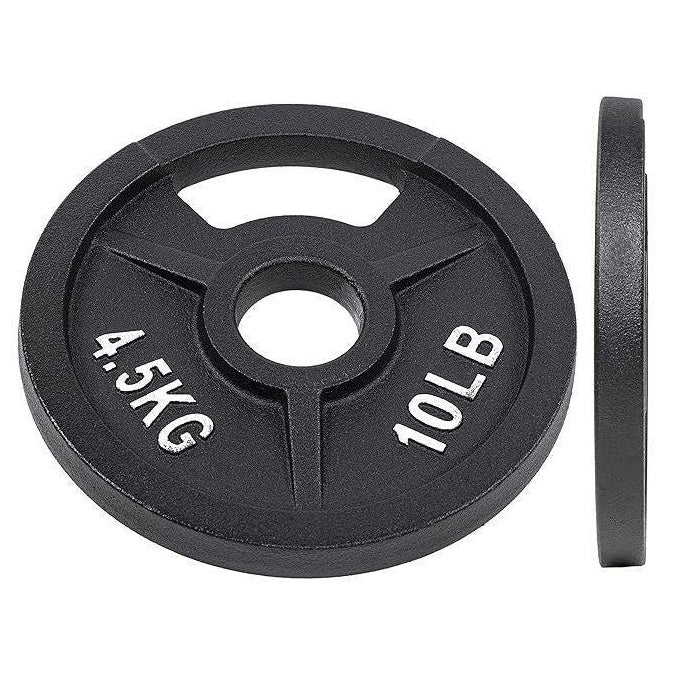 2-Inch Olympic and 1-Inch Standard Cast Iron Weight Plate for Strength Training & Weightlifting, Multiple Weights Available