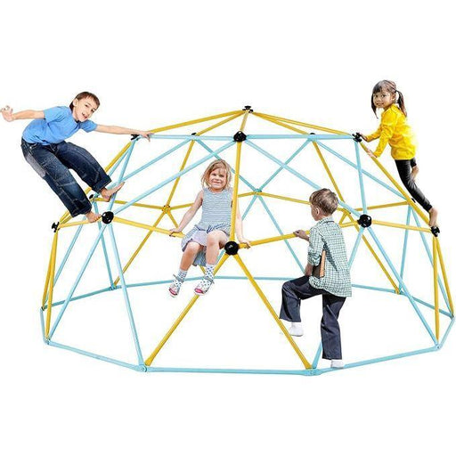 10FT Geometric Dome Climber with Hammock and Swing Supports 750LBS for Kids 3 to 10 Years Old
