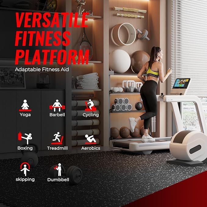 12 Pcs 48 Sq Ft Rubber Top Exercise Mats Interlocking Gym Flooring for Home Gym