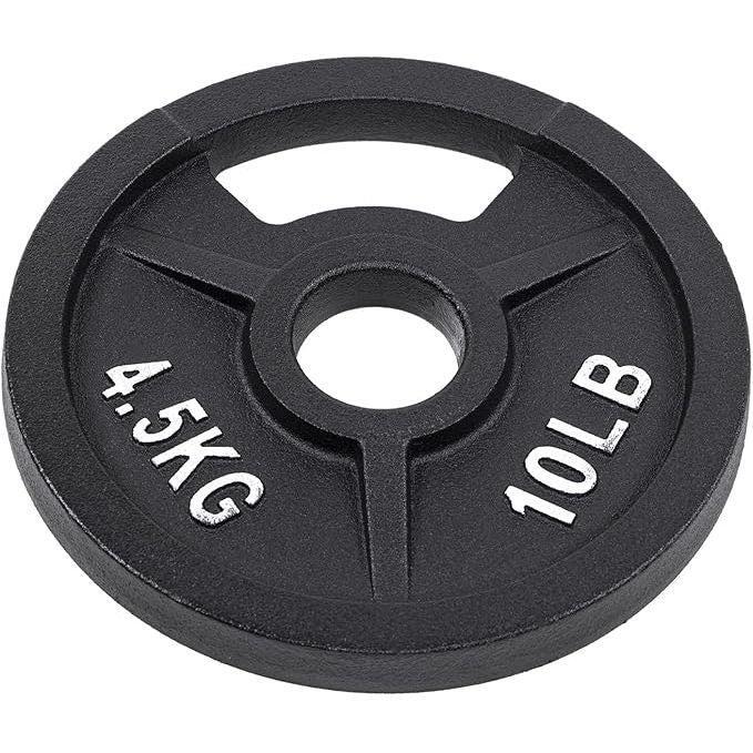 2-Inch Olympic and 1-Inch Standard Cast Iron Weight Plate for Strength Training & Weightlifting, Multiple Weights Available
