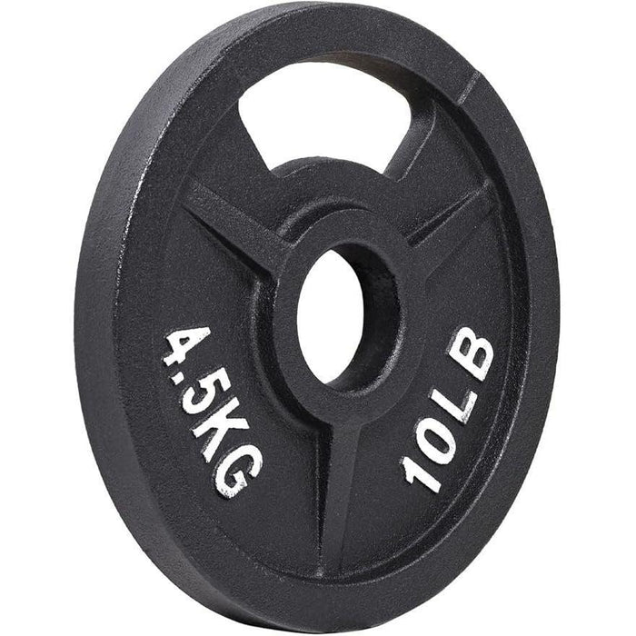 2-Inch Olympic and 1-Inch Standard Cast Iron Weight Plate for Strength Training & Weightlifting, Multiple Weights Available
