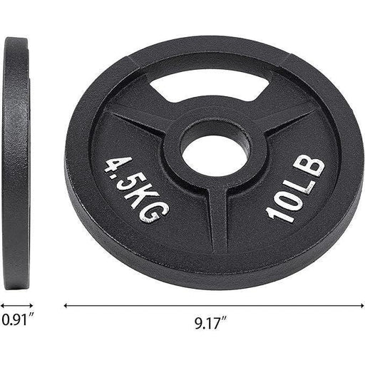 2-Inch Olympic and 1-Inch Standard Cast Iron Weight Plate for Strength Training & Weightlifting, Multiple Weights Available