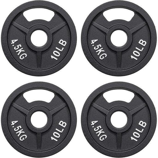2-Inch Olympic and 1-Inch Standard Cast Iron Weight Plate for Strength Training & Weightlifting, Multiple Weights Available