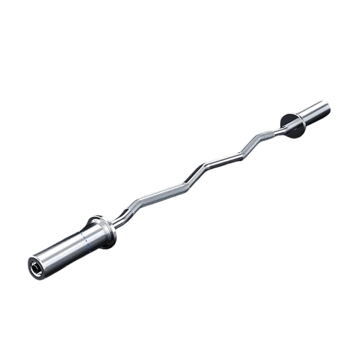 47" EZ Curl Bar for Weight Lifting with 2 Inch Plate Compatibility and Spring Collars