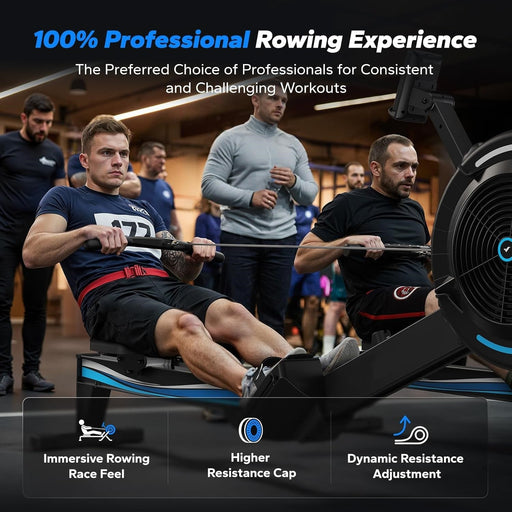 Adjustable Air Resistance Rowing Machine for Home with Ergonomic Comfort Seat and Performance Monitor