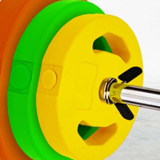 Adjustable Barbell Set with Weight Plates for Strength Training and Aerobic Fitness