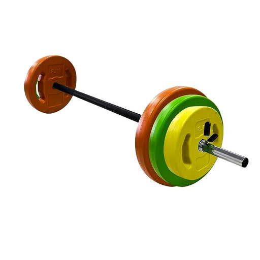 Adjustable Barbell Set with Weight Plates for Strength Training and Aerobic Fitness