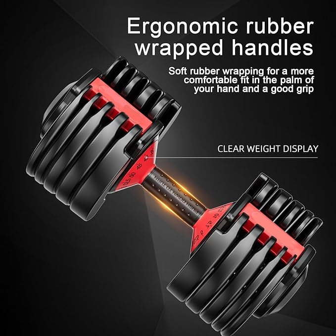 Adjustable Dumbbells 52.5 lbs pair 105 lbs Gym Equipment for Home Strength Training Equipment