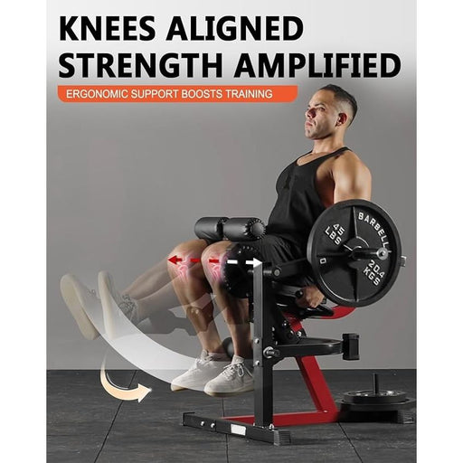 Adjustable Leg Extension & Curl Machine for Thigh Workout Plate Loaded