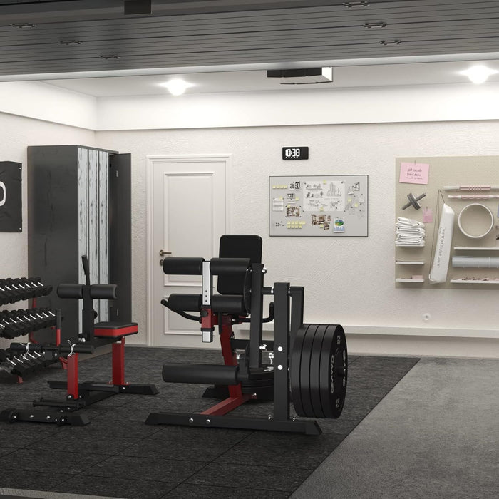 Adjustable Leg Extension & Curl Machine for Thigh Workout Plate Loaded