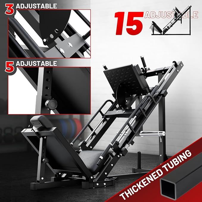 Adjustable Leg Press & Hack Squat Machine for Home Gym with Weight Storage