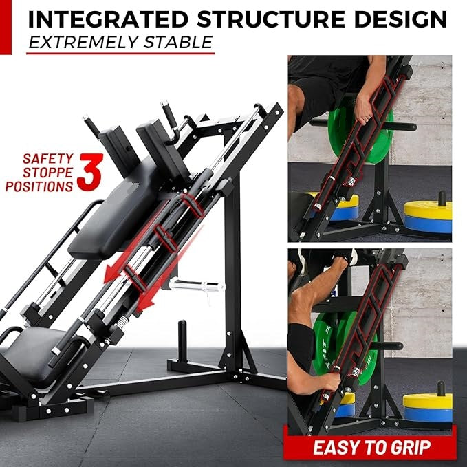 Adjustable Leg Press & Hack Squat Machine for Home Gym with Weight Storage