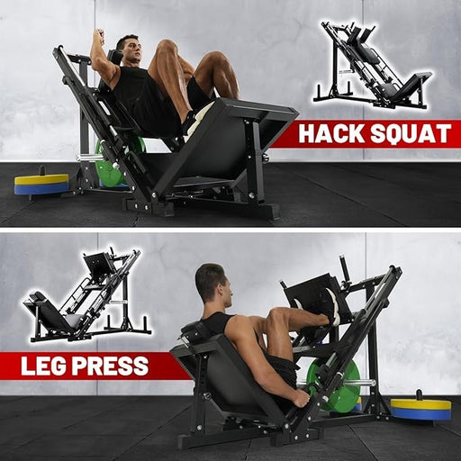 Adjustable Leg Press & Hack Squat Machine for Home Gym with Weight Storage
