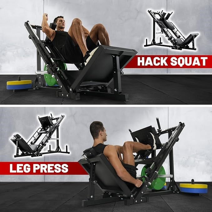 Adjustable Leg Press & Hack Squat Machine for Home Gym with Weight Storage