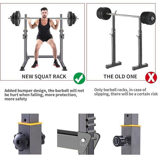 Adjustable Squat Rack Multi-Function Barbell Rack for Home Gym Workout