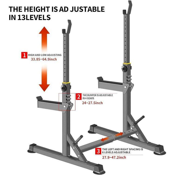 Adjustable Squat Rack Multi-Function Barbell Rack for Home Gym Workout