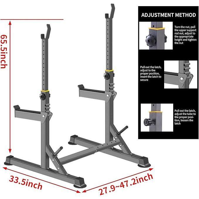 Adjustable Squat Rack Multi-Function Barbell Rack for Home Gym Workout