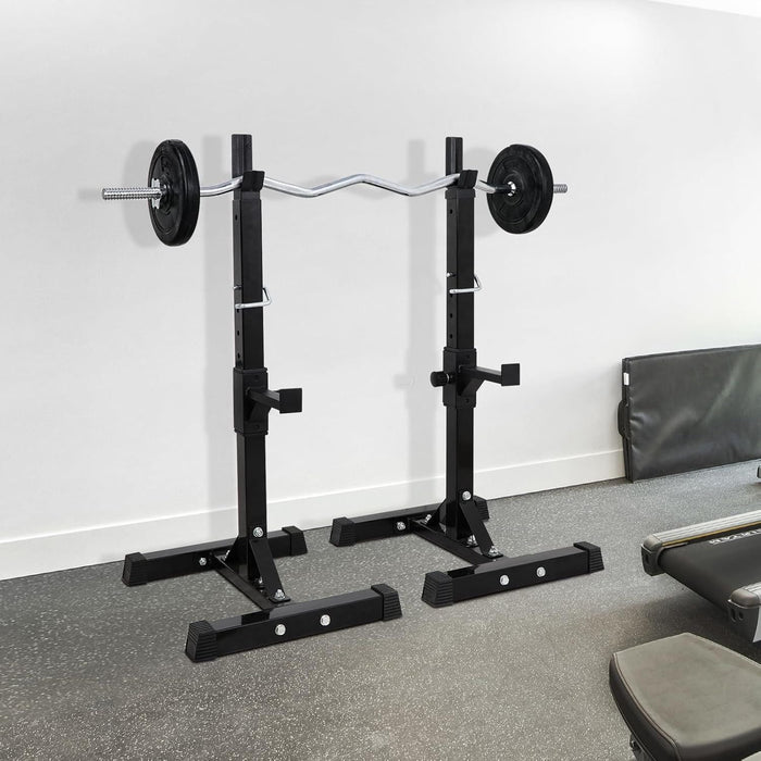 Adjustable Squat Rack Pair Steel Bench Press Rack 550lbs Max Load for Home Gym