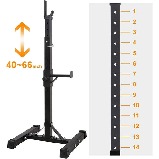 Adjustable Squat Rack Pair Steel Bench Press Rack 550lbs Max Load for Home Gym