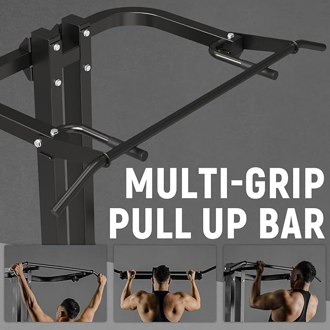 Assisted Pull Up Machine 600LBS Leverage Chin and Dip Machine 4 in 1 Plate Loaded for Home Gym