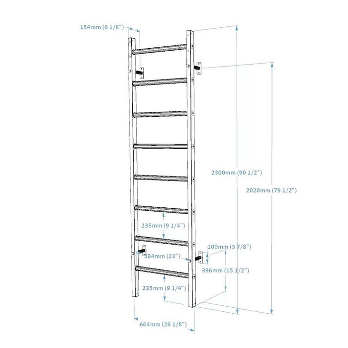 BenchK Series 2 200 Wall Bars For Home Gym Equipment