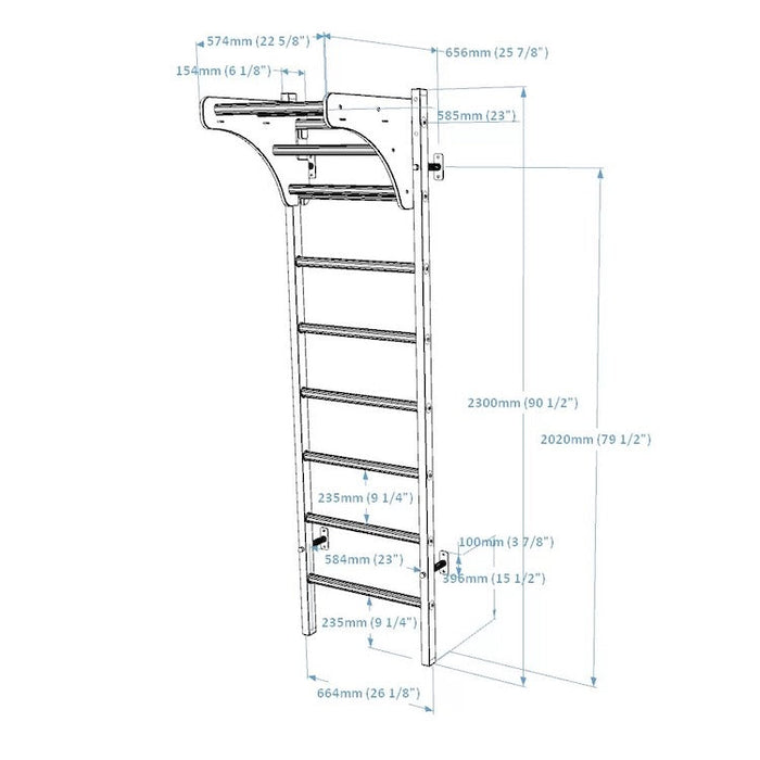 BenchK Series 2 211 Wallbars For Home Gym Equipment