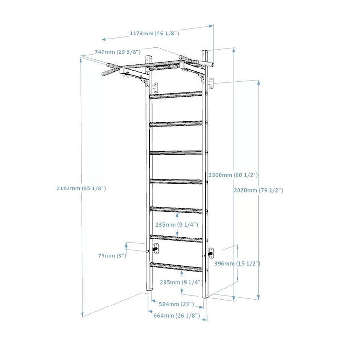 BenchK Series 2 221 Wallbars For Home Gym Equipment