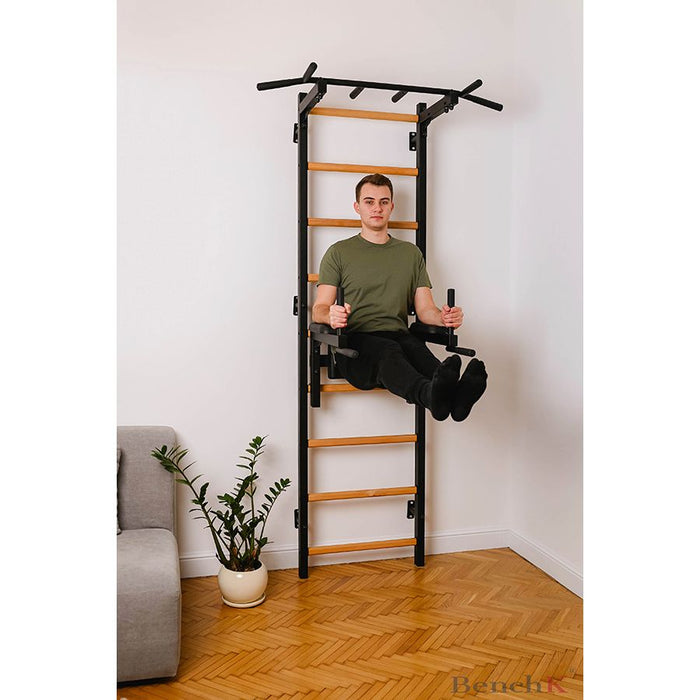 BenchK Series 7 722 Black Stall Bar for Home With Pull-up Bar and Dip Station