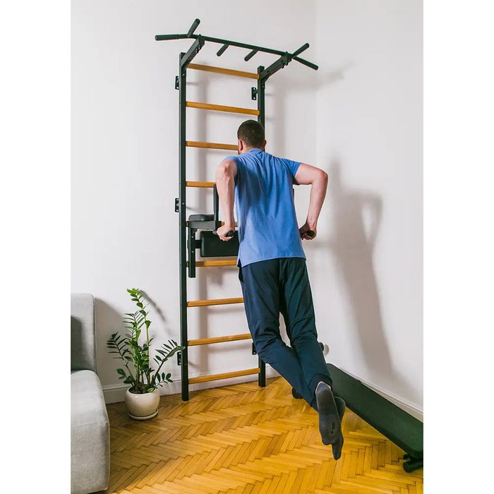BenchK Series 7 722 Black Stall Bar for Home With Pull-up Bar and Dip Station