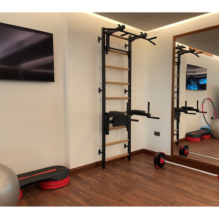 BenchK Series 7 732 Fitness Black Stall Bar for Home Room Gym