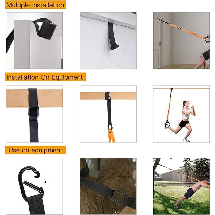 Bodyweight Resistance Training Straps Suspension Kit for Full-Body Workout