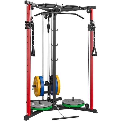 Cable Crossover Machine Functional Trainer with Adjustable Pulley System for LAT Pulldowns and Cable Row