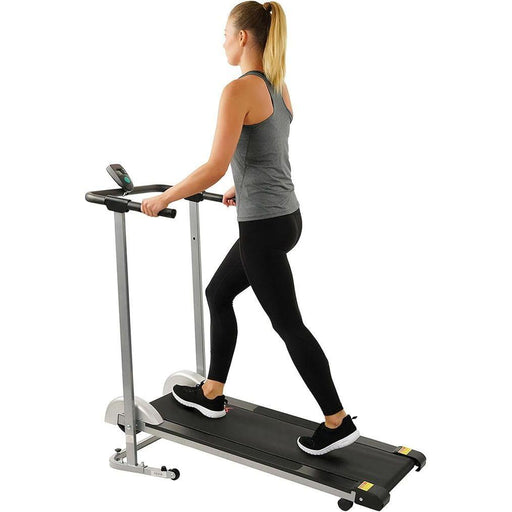 Compact and Foldable Treadmill with Non-Slip Surface Fixed Incline Digital Monitor Bluetooth