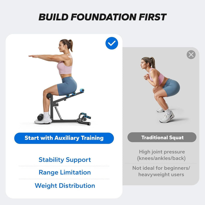 Deep Squat Machine Adjustable Glutes Trainer for Core & Leg Exercise at Home Gym