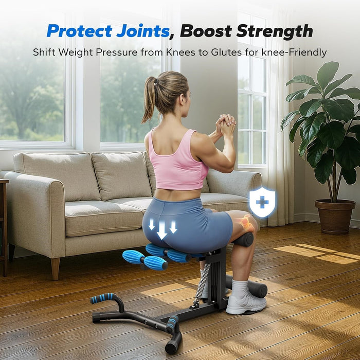 Deep Squat Machine Adjustable Glutes Trainer for Core & Leg Exercise at Home Gym