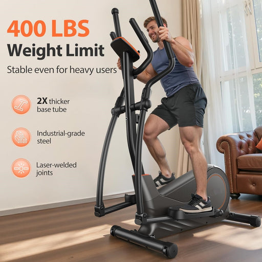 Elliptical Exercise Machine for Home with Hyper-Quiet Magnetic Drive, 16 Resistance Levels