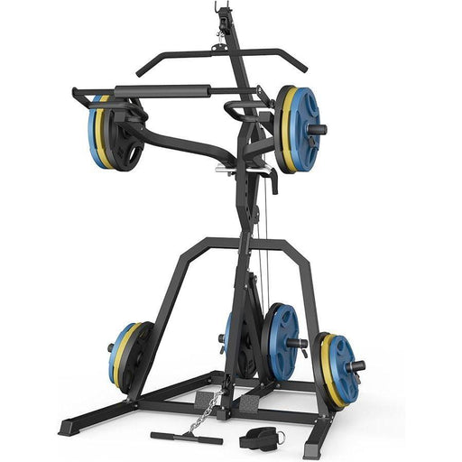 Free Weight Leverage Gym Power Rack Squat Rack with LAT Low Row System for Home Gym Workout
