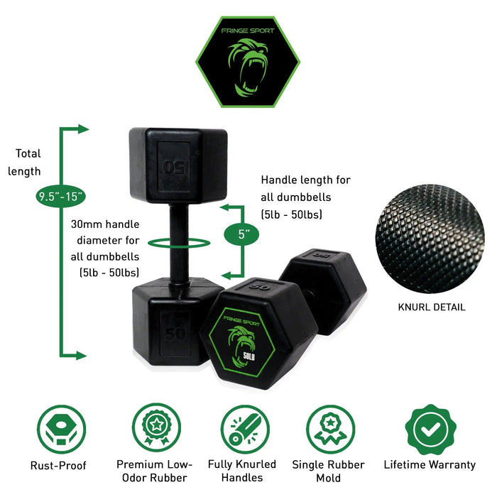 Fringe Sport Silverback Rubber Coated Dumbbells