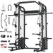 Functional Trainer Smith Machine All-in-One Home Gym with Pulley Set and Cable Crossover