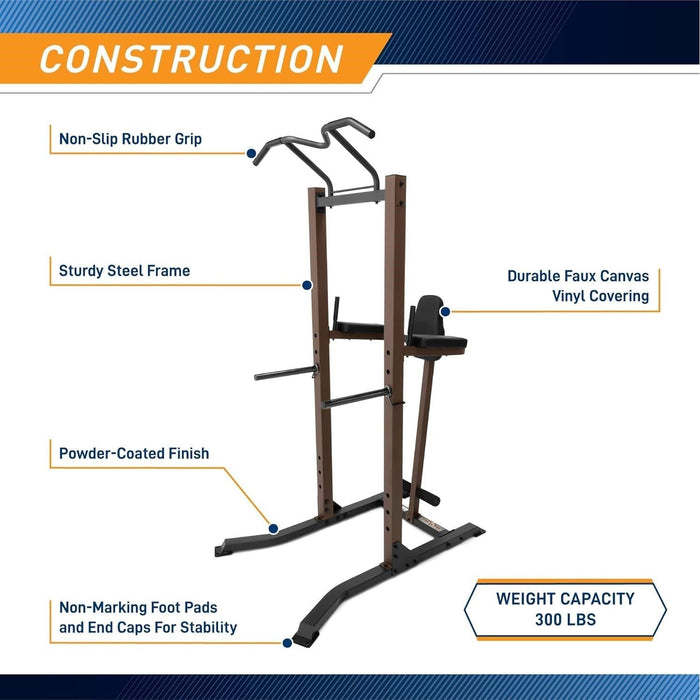 Heavy Duty Home Gym System for Bodybuilding and Strength Training with Squat Rack and Power Tower