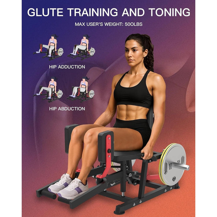 Hip Adduction Abduction Machine with 6 Levels Gear System for Inner and Outer Thigh Workout