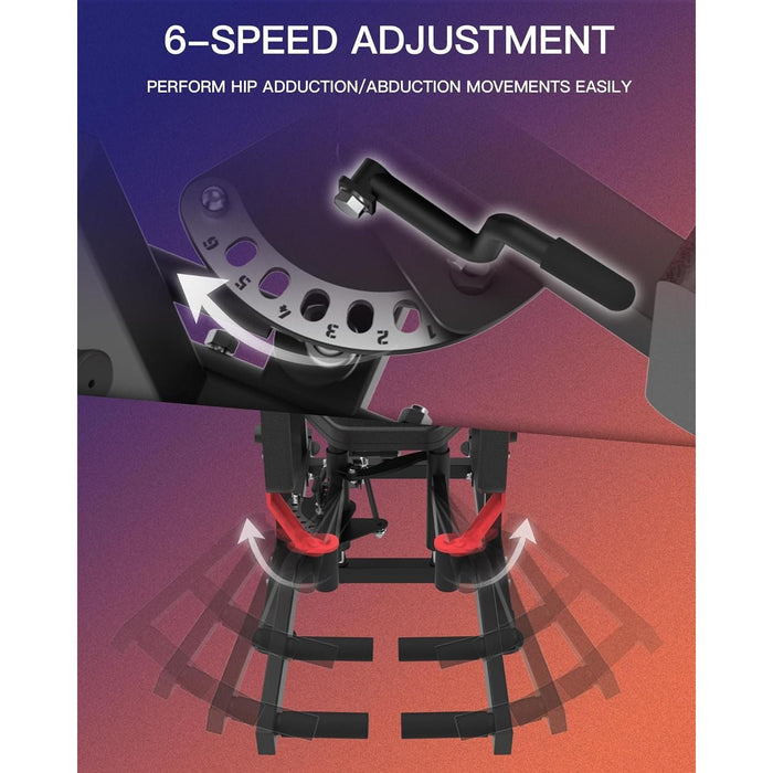 Hip Adduction Abduction Machine with 6 Levels Gear System for Inner and Outer Thigh Workout
