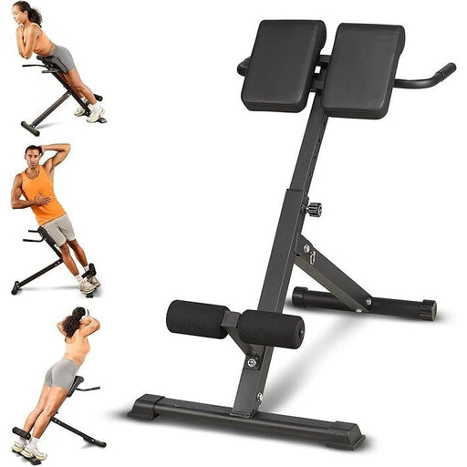 Hyperextension Bench Adjustable Back Extension Machine for Core Work & Home Gym
