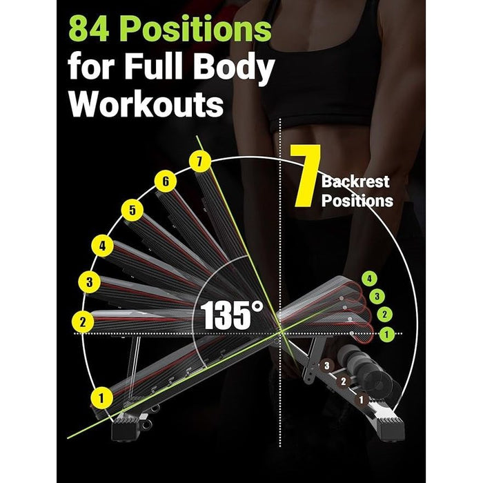 Incline Decline Flat Utility Workout Foldable Bench Press Bench of Home Gym Strength Training