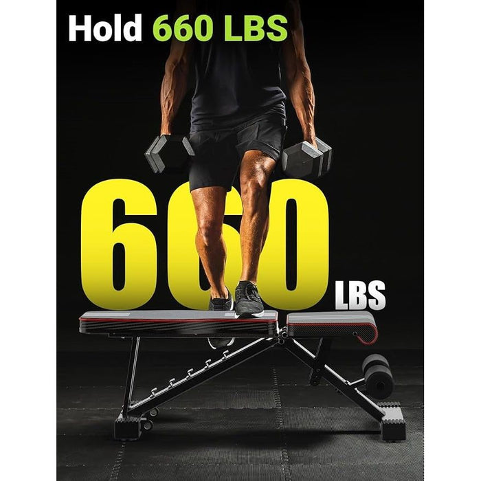 Incline Decline Flat Utility Workout Foldable Bench Press Bench of Home Gym Strength Training