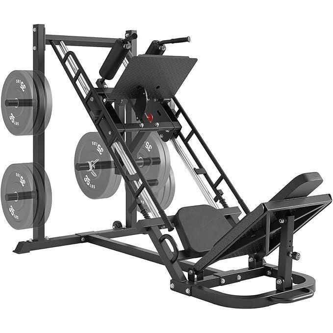 Leg Press Machine with Roller Bearing Adjustable Hack Squat Combo for Full Lower Body Workout