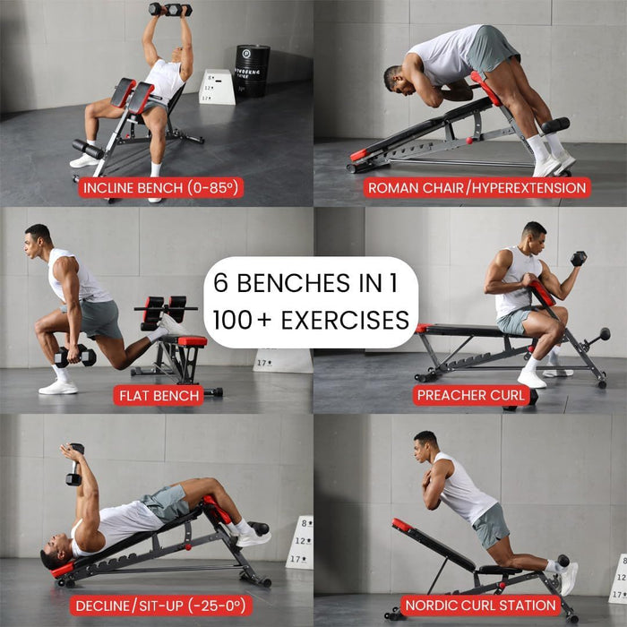 Multi-Functional Adjustable FID Weight Bench for Full Body Workout Incline Decline Flat Bench