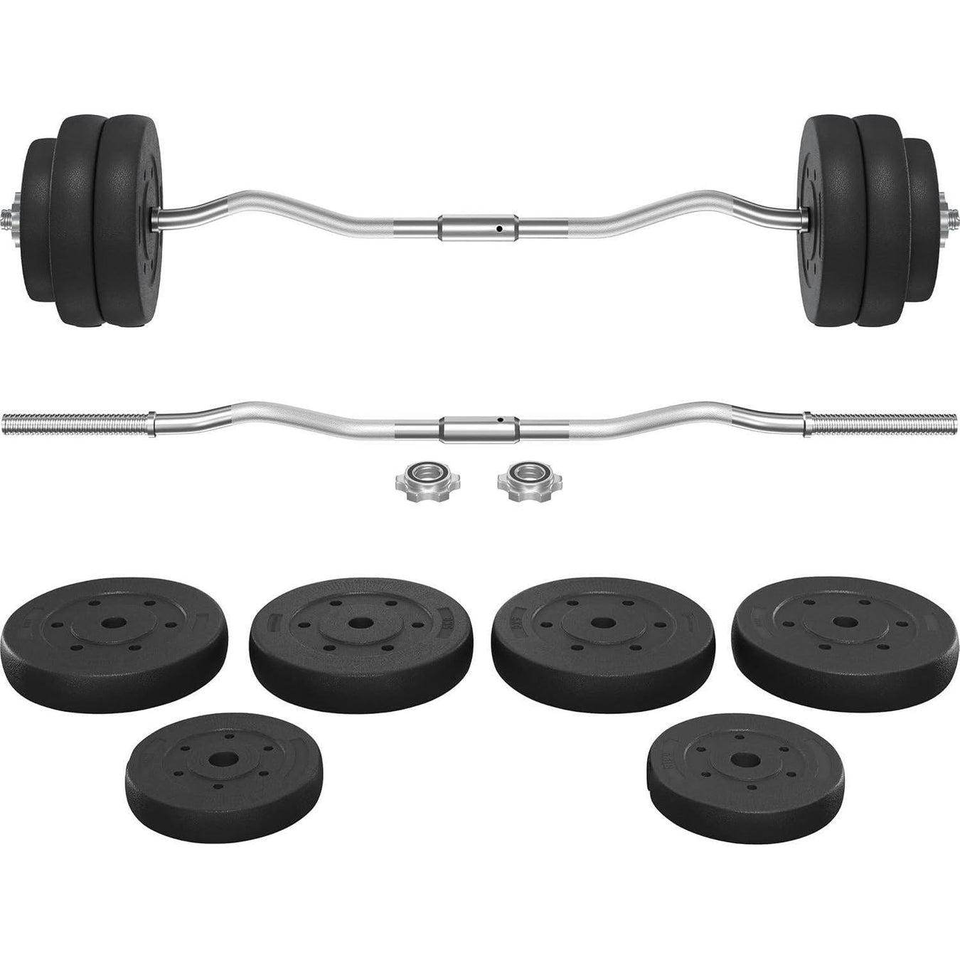Olympic Curl Bar with 66LB Weights