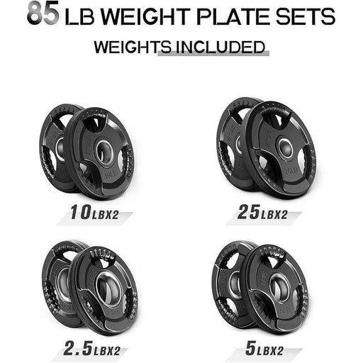 Olympic Rubber Grip Plates for Barbell, 2-Inch Weight Plates for Weightlifting and Strength Training in Home and Gym, Single, Pair and Sets(2.5/5/10/25 LB)