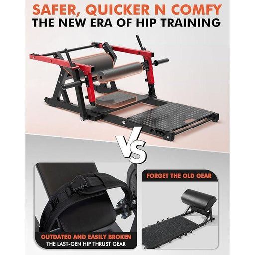 Plate-Loaded Hip Thrust Machine 800LBS Capacity with Adjustable Footboard for Glute Building